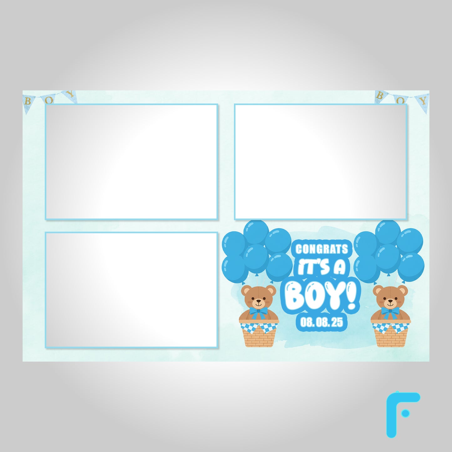 Soft Blue Watercolor Baby Boy