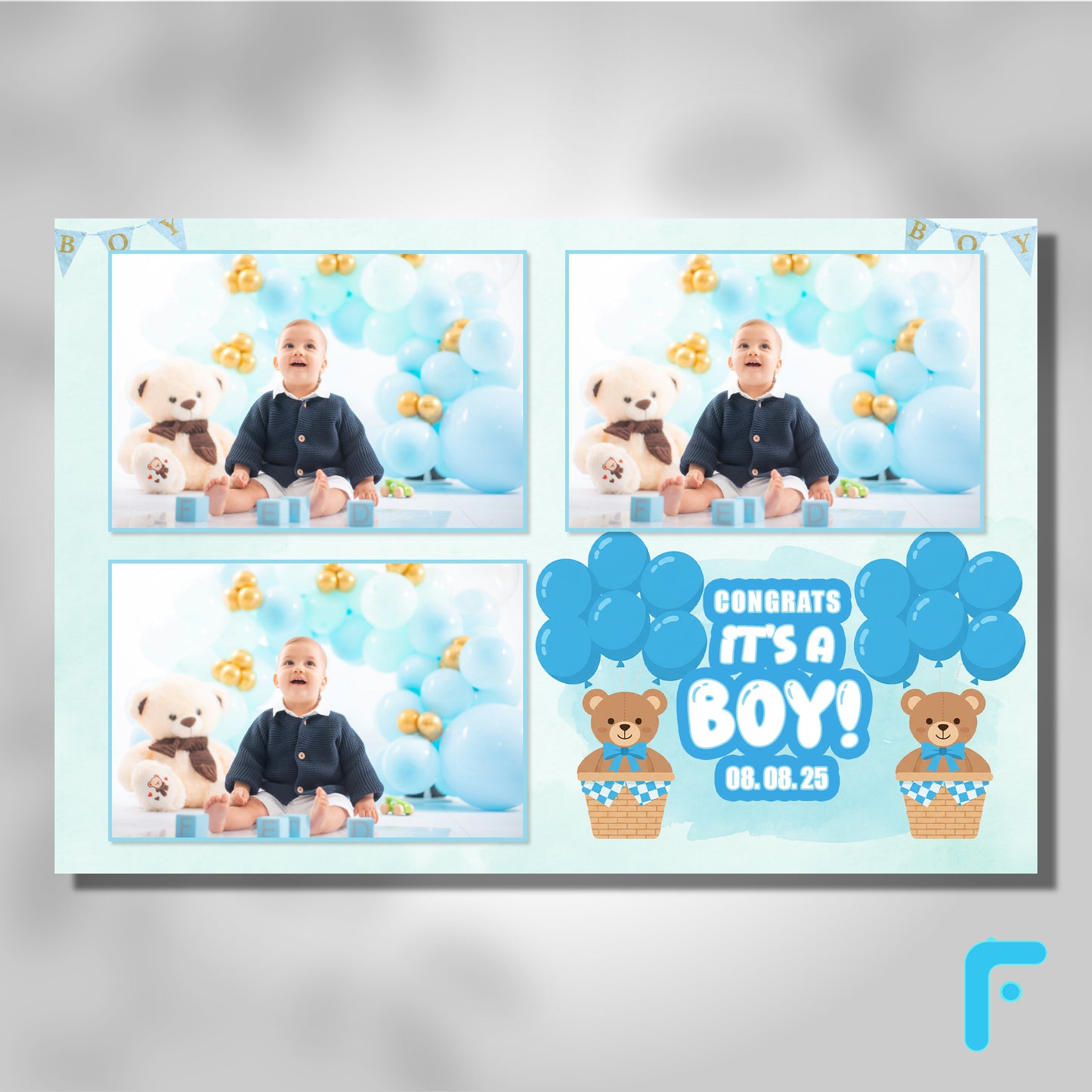 Soft Blue Watercolor Baby Boy