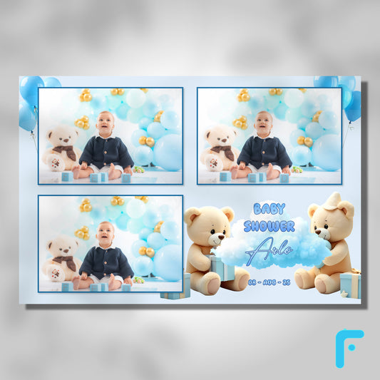 Blue Teddy Bear Baby Boy