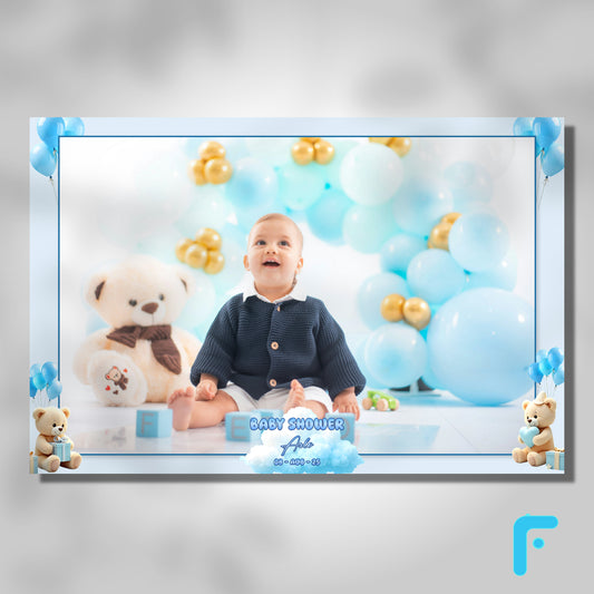 Blue Teddy Bear Baby Boy