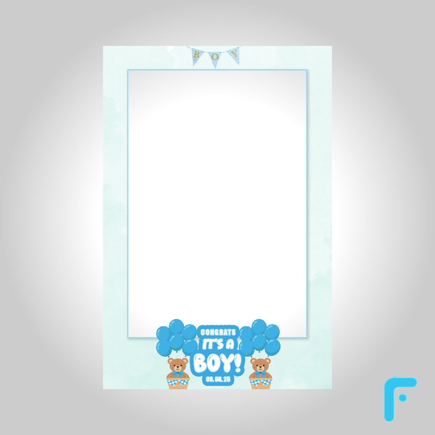 Soft Blue Watercolor Baby Boy