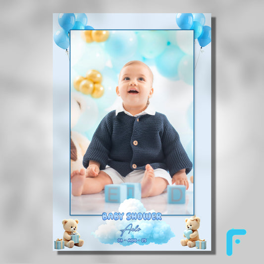 Blue Teddy Bear Baby Boy